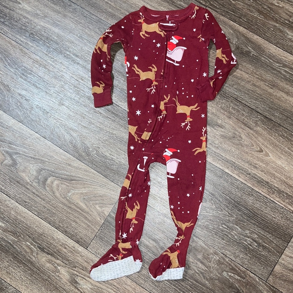 Red Reindeer Kids Footie